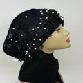 black pearl hijab cap modest headwear muslim underscarf pearl embellished head covering women stylish hijab cap elegant modest accessory full coverage cap