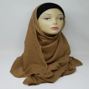 brown hijab scarf soft modest headscarf for women full coverage hijab smooth lightweight breathable fabric elegant drape comfortable daily wear Muslim scarf stylish brown scarf simple plain hijab easy to style modest fashion accessory long brown hijab scarf versatile wrap scarf for casual and formal outfits soft touch head covering