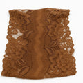 Brown lace floral headband with mesh design, wide stretch headband for women, modest hair accessory, elegant lace head wrap, Affordable Hijab USA