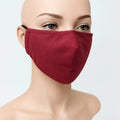 Burgundy reusable face mask for women, soft breathable fabric face covering, washable wine red cloth mask with comfortable fit, lightweight everyday protective mask