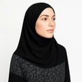 Classic black hijab scarf for women, elegant modest Islamic headscarf, soft draping black hijab for everyday modest fashion from Affordable Hijab USA