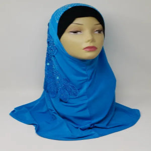 Blue Rhinestone One Piece Hijab