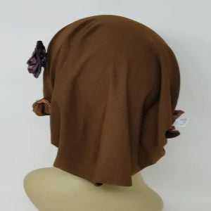 Brown Rhinestone Flower Turban