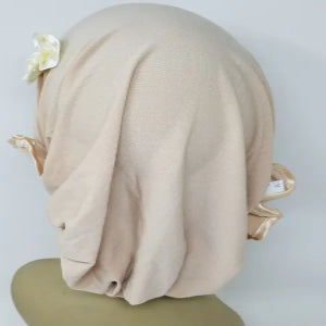 Light Beige Rhinestone Flower Turban