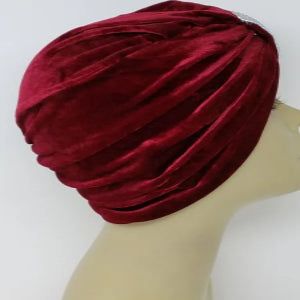 Red Rhinestone Front Turban