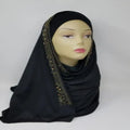 Black Rhinestone Jersey Hijab