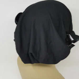 Black Rhinestone Flower Turban