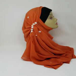 Orange Chiffon Hijab Scarf