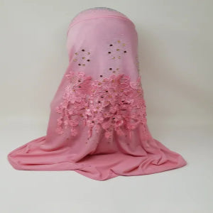 Pink One Piece Rhinestone Hijab