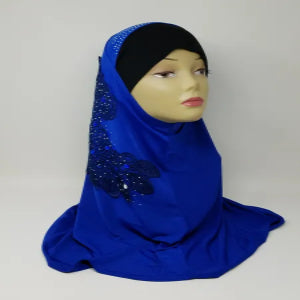 Royal Blue Rhinestone One Piece Hijab