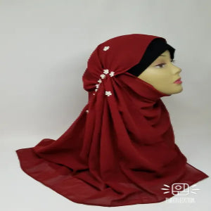 Wine Red Chiffon Hijab Scarf