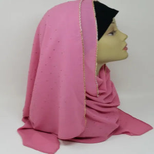 Pink Chiffon Hijab Scarf