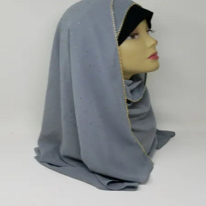 Gray Chiffon Hijab Scarf