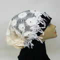 cream pearl hijab cap modest headwear muslim underscarf pearl embellished head covering women stylish hijab cap elegant modest accessory full coverage cap