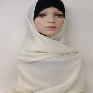 cream hijab scarf soft lightweight modest headscarf elegant full coverage Islamic hijab for daily wear breathable fabric comfortable wrap style for women
