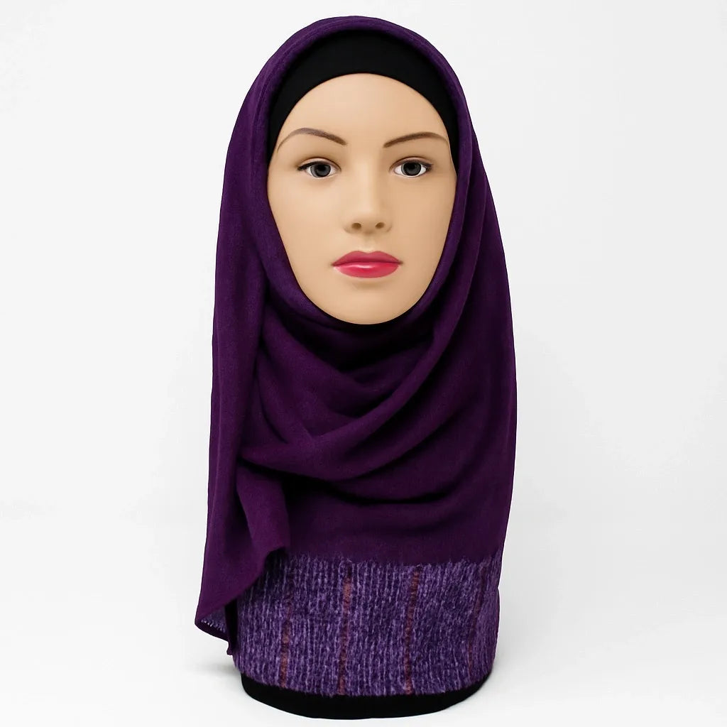 Deep purple hijab scarf for women, elegant modest Islamic headscarf, soft draping purple hijab for everyday modest fashion from Affordable Hijab USA
