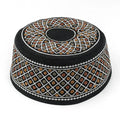 embroidered Muslim kufi prayer cap traditional islamic prayer hat geometric patterned kufi cap for men