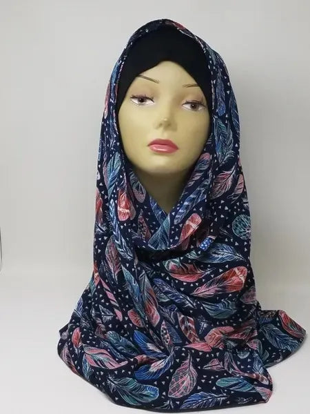Floral print hijab scarf with colorful floral pattern soft lightweight modest Muslim headscarf for women stylish Islamic head covering