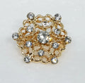 Gold crystal vintage hijab brooch pin with rhinestones, decorative scarf brooch accessory for securing hijab, elegant modest fashion jewelry for scarves and shawls
