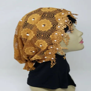gold pearl hijab cap modest headwear muslim underscarf pearl embellished head covering women stylish hijab cap elegant modest accessory full coverage cap