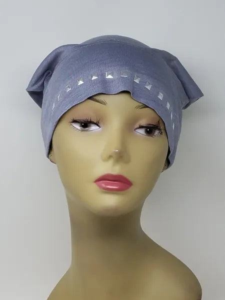 Gray hijab undercap on mannequin, soft fitted inner cap for hijab, breathable comfortable head cover for women, smooth under scarf cap for everyday modest wear