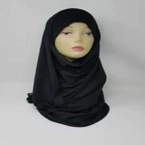 black jersey hijab scarf soft stretch muslim headscarf modest fashion hijab comfortable everyday wrap full coverage women hijab scarf
