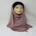 dusty rose jersey hijab scarf soft stretch muslim headscarf mauve modest fashion hijab comfortable everyday wrap full coverage women scarf