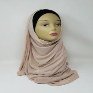 nude beige jersey hijab scarf soft stretch muslim headscarf neutral modest fashion hijab comfortable everyday wrap full coverage women hijab scarf
