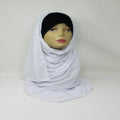 white jersey hijab scarf soft stretch muslim headscarf modest fashion clean white hijab comfortable everyday wrap full coverage women scarf