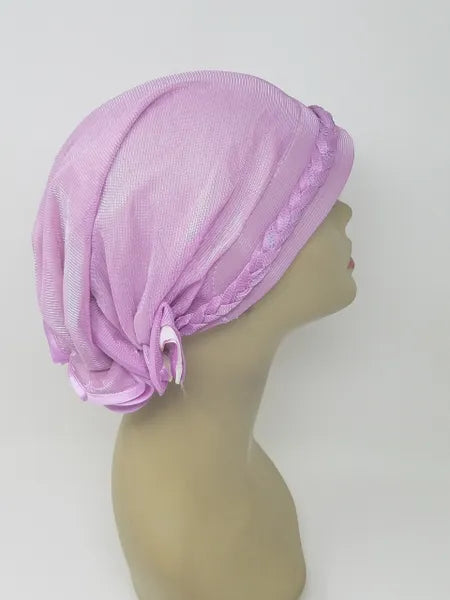 light pink turban hijab soft stretch headwrap modest cap style easy wear muslim turban comfortable lightweight everyday look for women