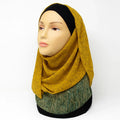 Mustard yellow hijab scarf for women, elegant modest Islamic headscarf, soft draping mustard hijab for everyday modest fashion from Affordable Hijab USA