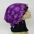 purple pearl hijab cap modest headwear muslim underscarf pearl embellished head covering women stylish hijab cap elegant modest accessory full coverage cap