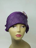 Purple rhinestone flower hijab cap with sparkling rhinestones on soft stretch fabric modest Muslim head covering elegant Islamic headwear for women