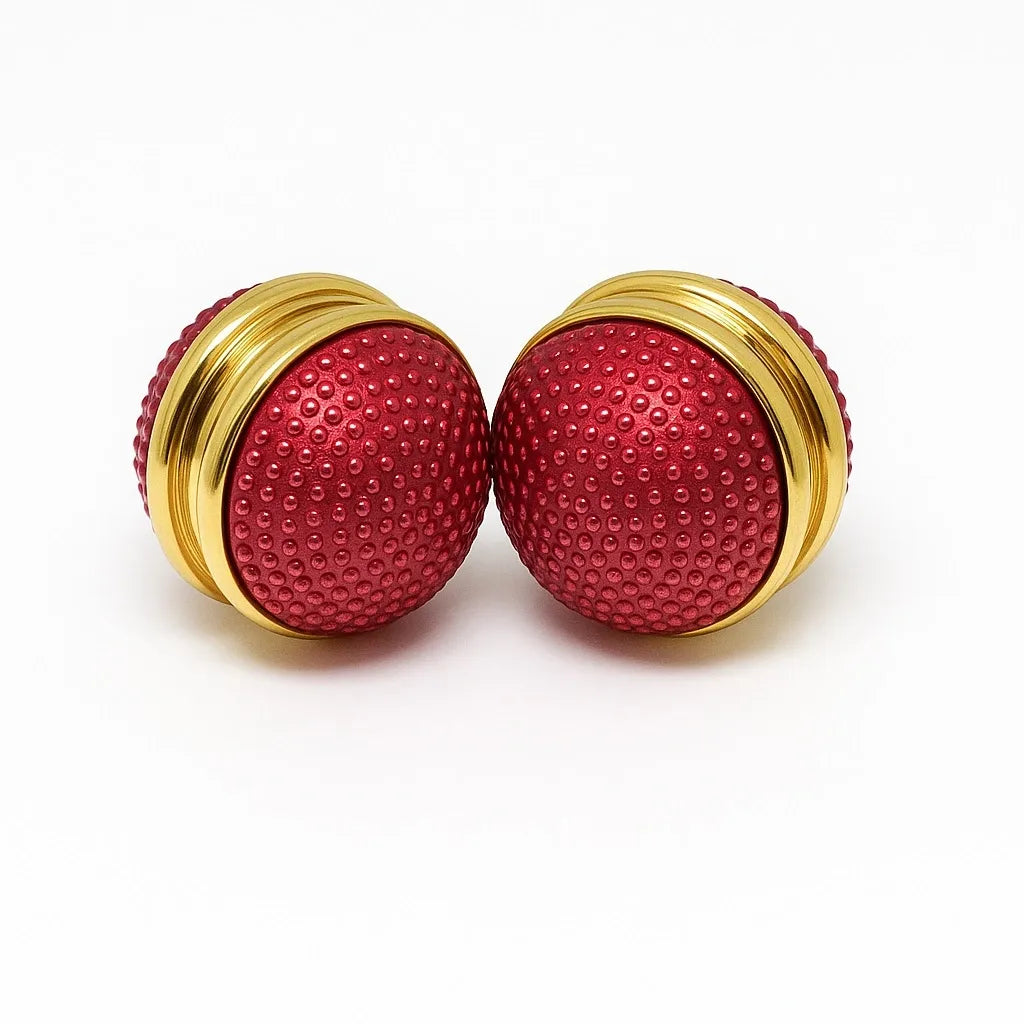 Red and gold hijab magnet set for women, strong no pin scarf magnets, elegant modest headscarf fasteners for secure styling