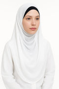 White chiffon hijab scarf for women, soft lightweight modest headscarf, breathable Muslim wrap, full coverage elegant everyday styling, classic white hijab