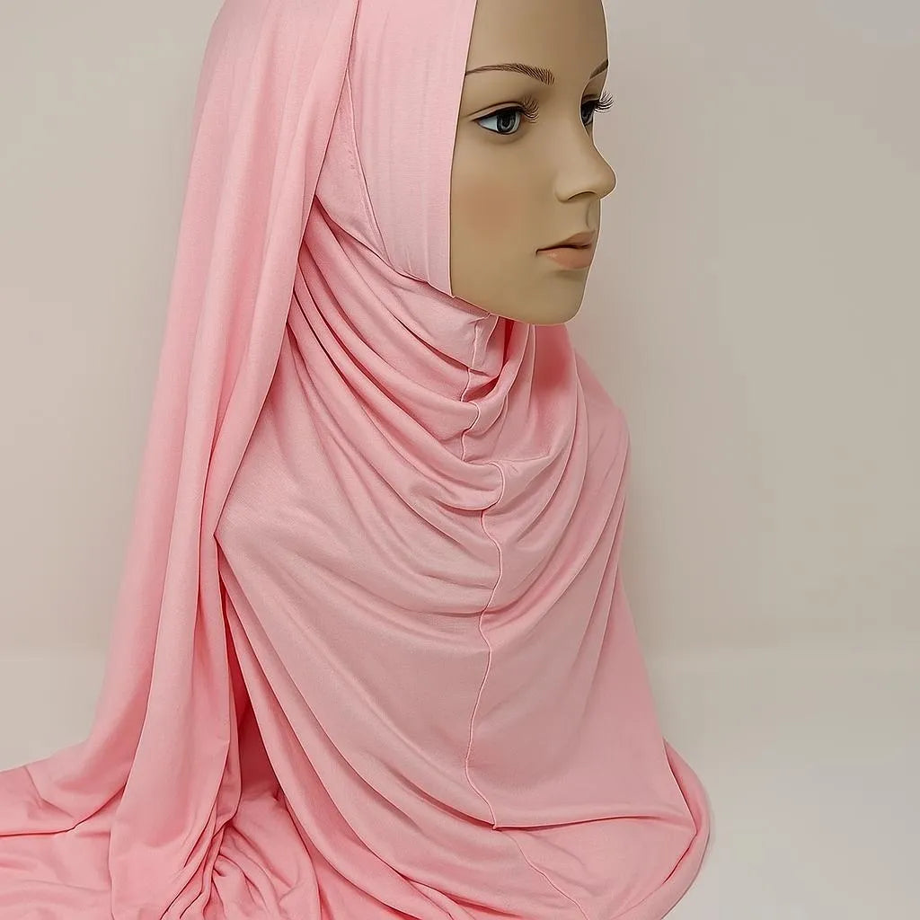 Blush Pink Heavy Jersey Khimar Hijab