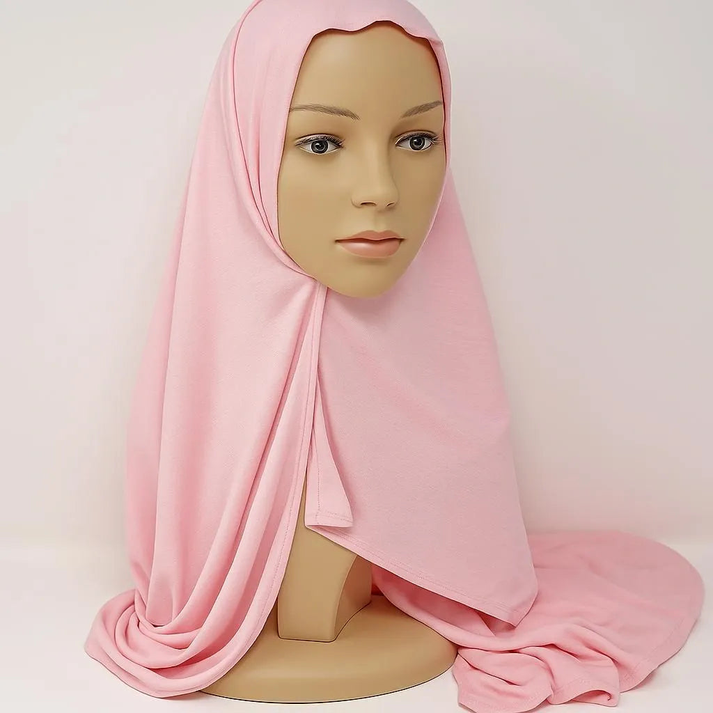 Blush Pink Heavy Jersey Khimar Hijab