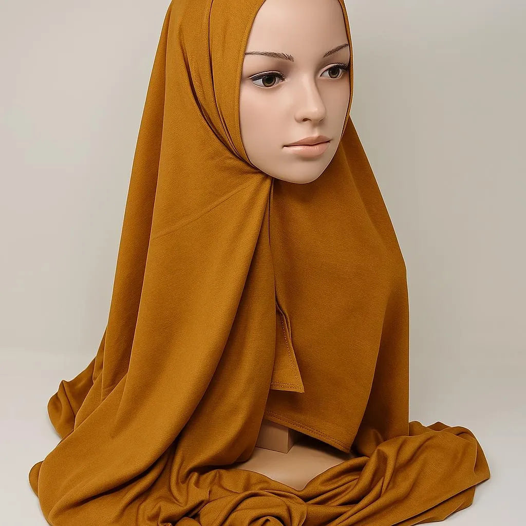 Caramel Heavy Jersey Khimar Hijab