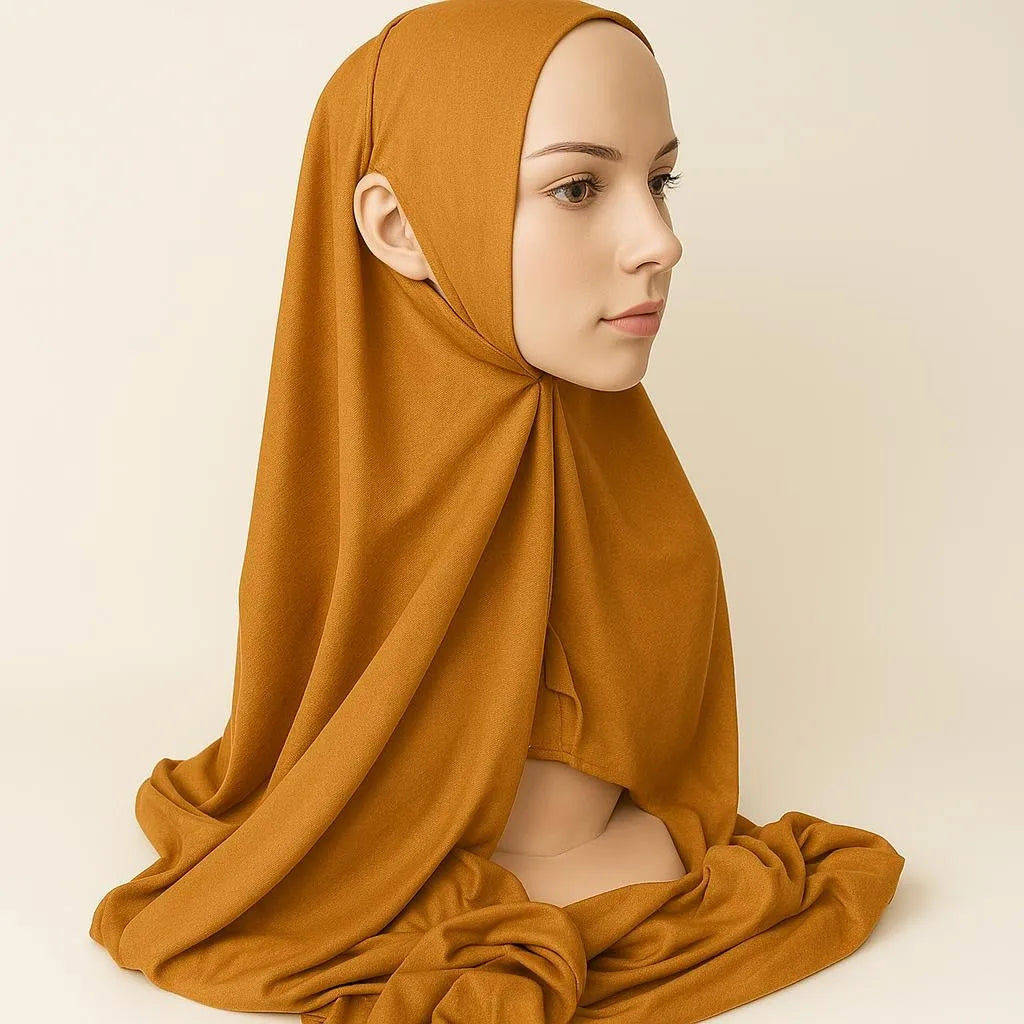 Caramel Heavy Jersey Khimar Hijab