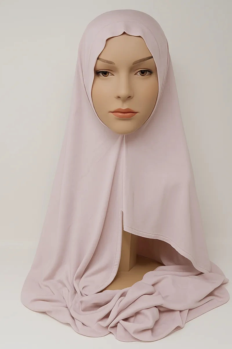 Blush Pink Jersey Khimar Hijab