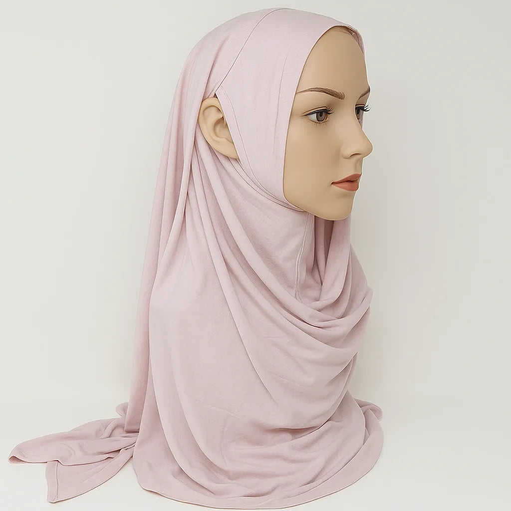 Blush Pink Jersey Khimar Hijab