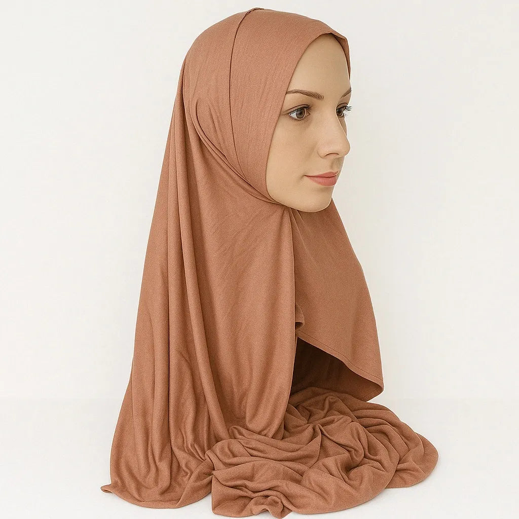 Mocha Brown Full Drape Khimar Hijab