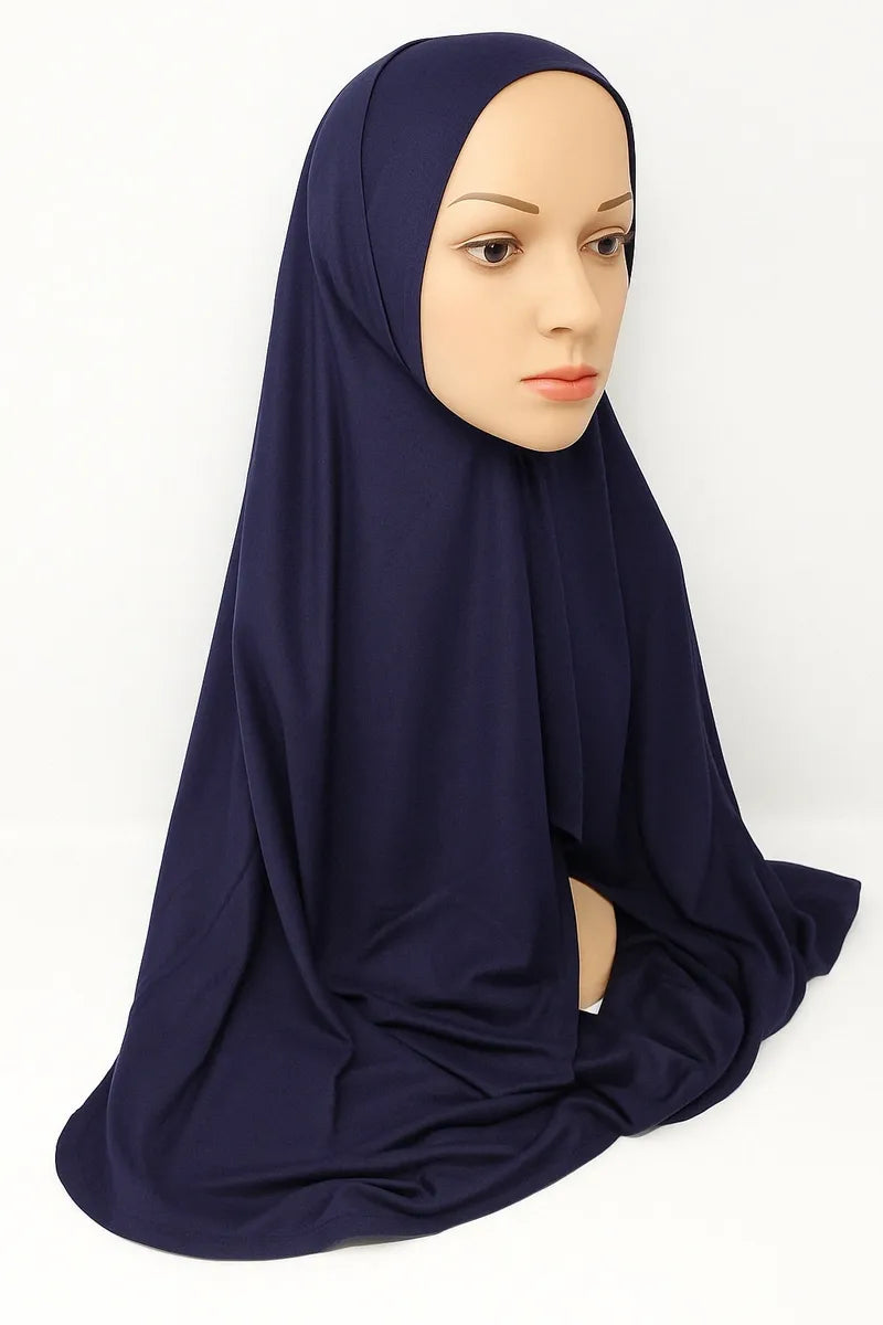 Navy Blue Full Drape Khimar Hijab