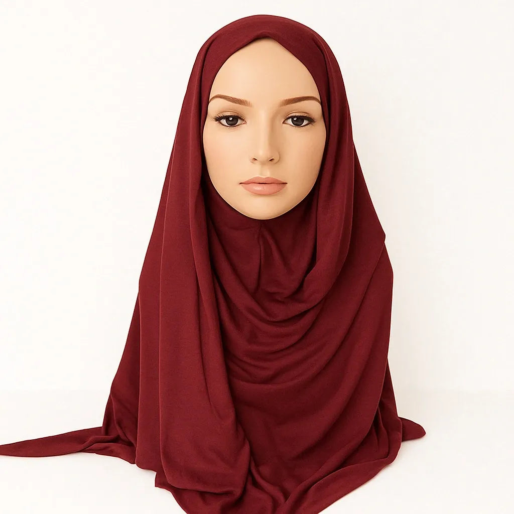 Burgundy Full Drape Khimar Hijab