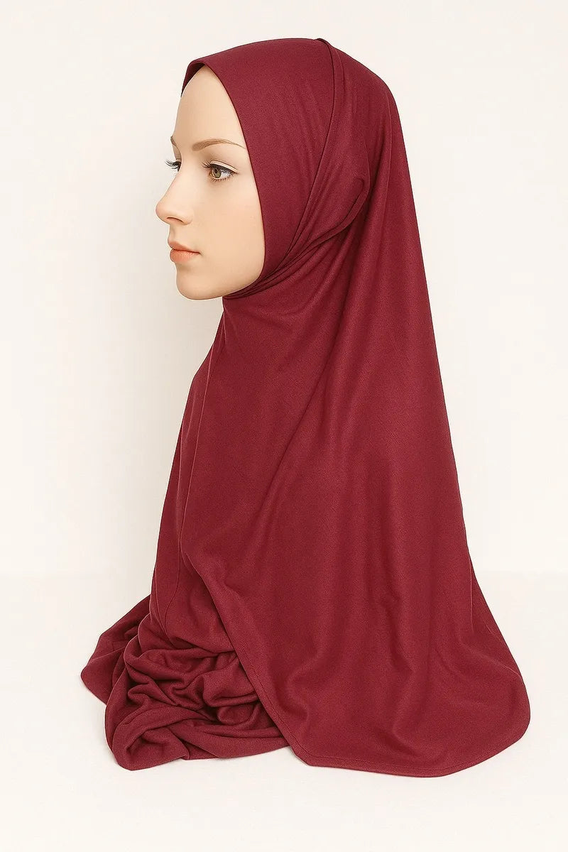 Burgundy Full Drape Khimar Hijab