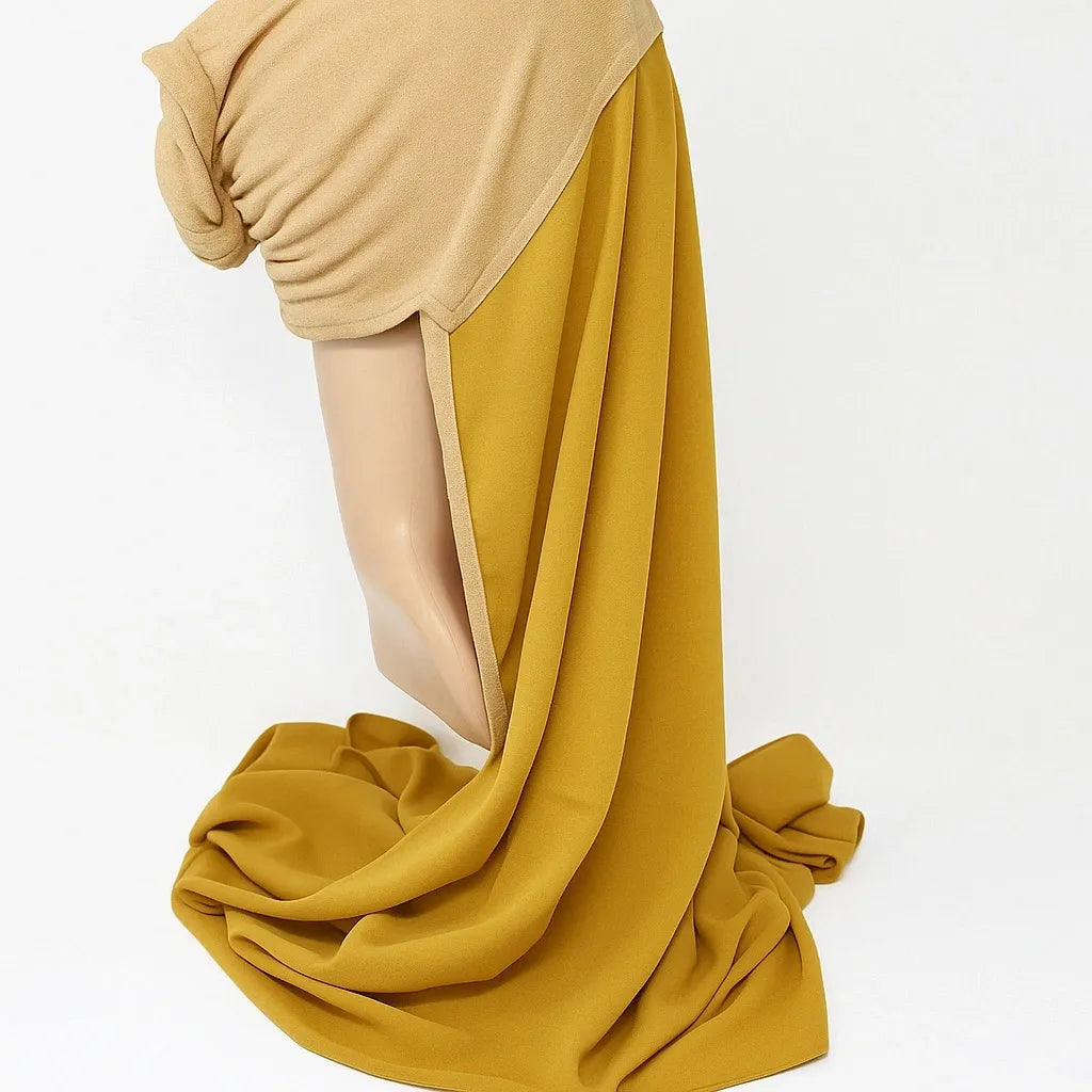 Mustard Yellow Two-In-One Chiffon Hijab
