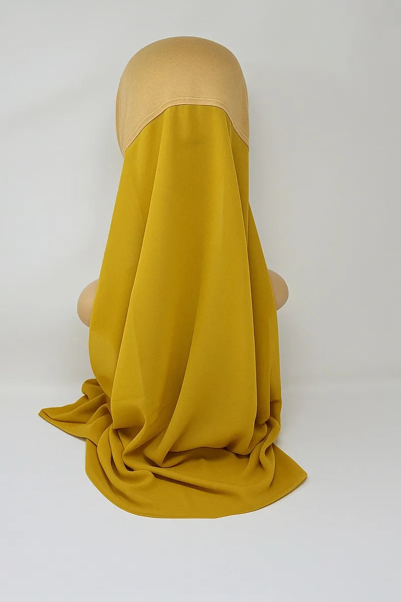 Mustard Yellow Two-In-One Chiffon Hijab