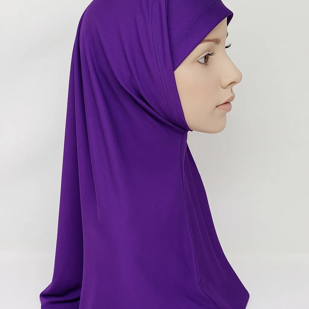 Purple 2-Piece Khimar Hijab Set