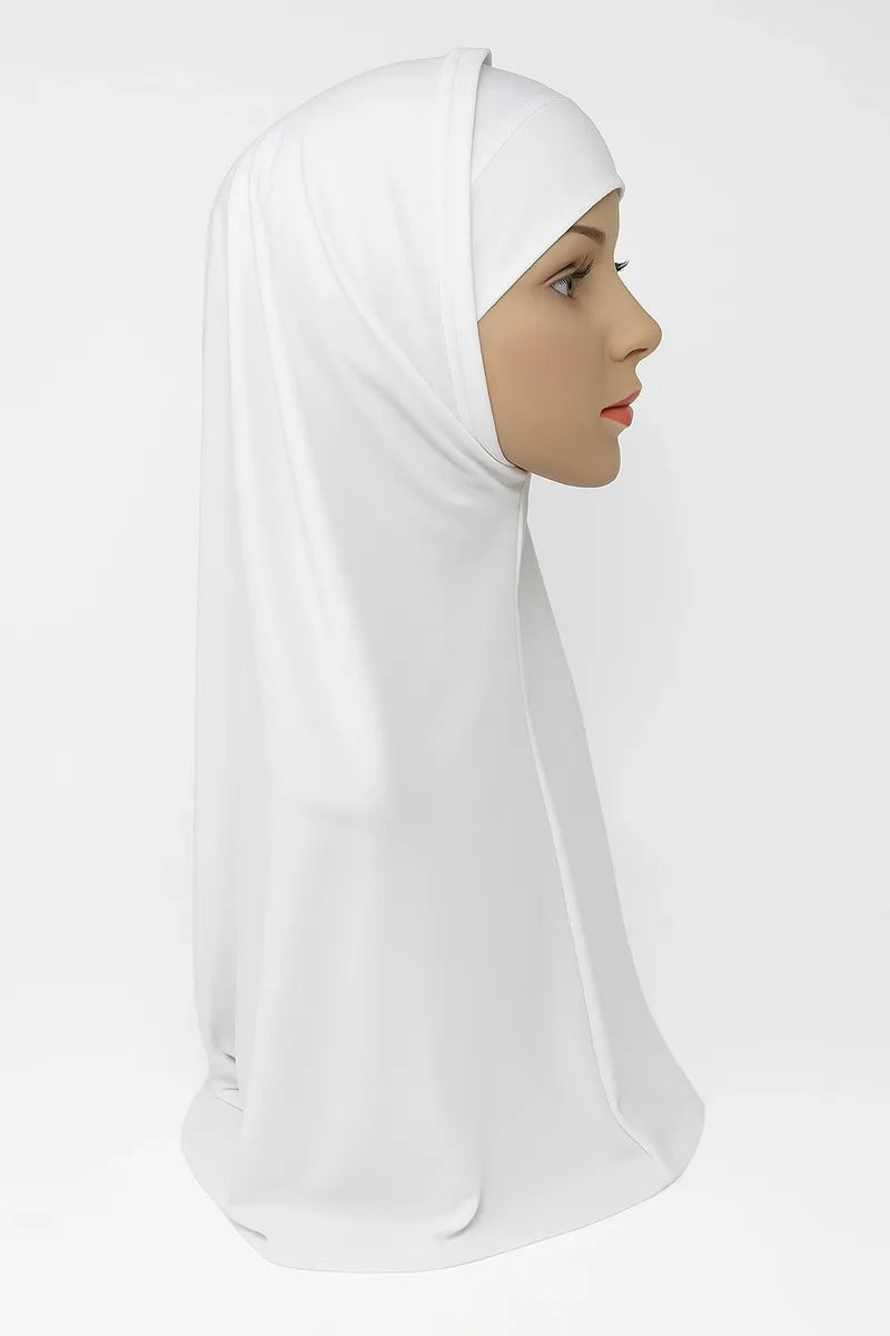 White 2-Piece Khimar Hijab Set