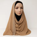 Beige Chiffon Hijab with Rhinestones